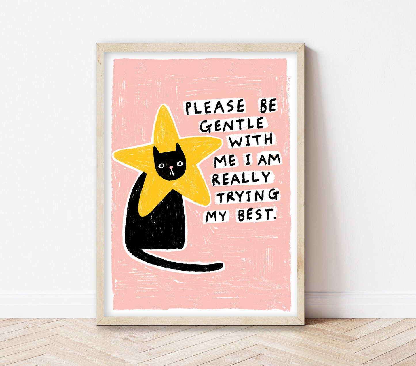 I am trying my best | Cat Art Print