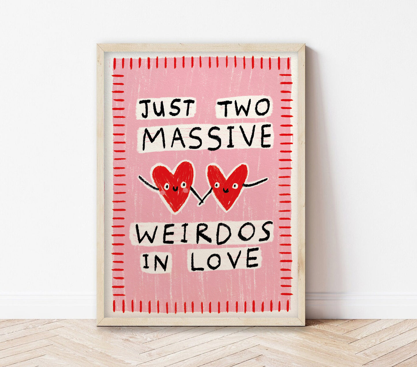 Two Massive Weirdos in Love | Heart Print