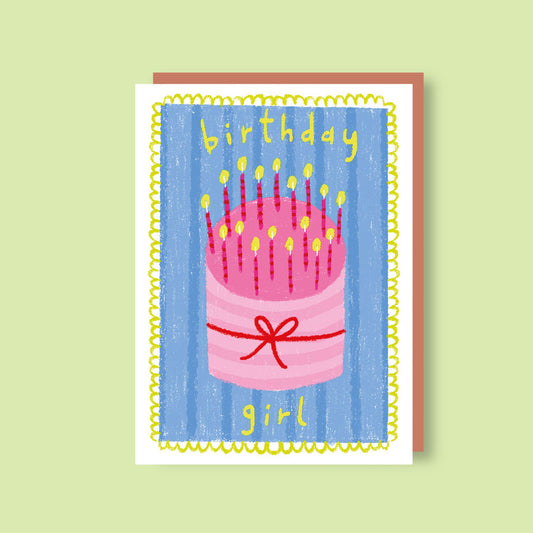 Birthday girl cake | A6 Greeting Card