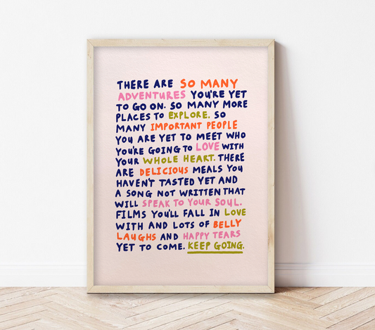 Keep Going! | Uplifting Quote Print