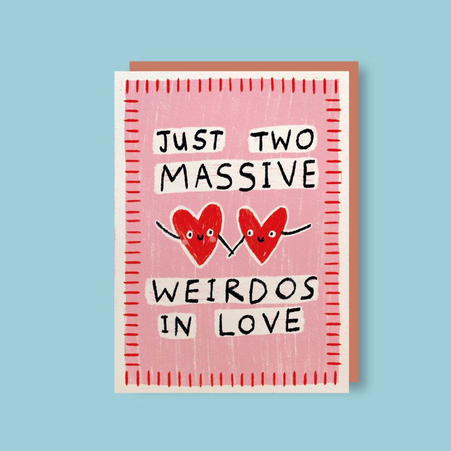 Massive weirdos in love | A6 Greeting Card
