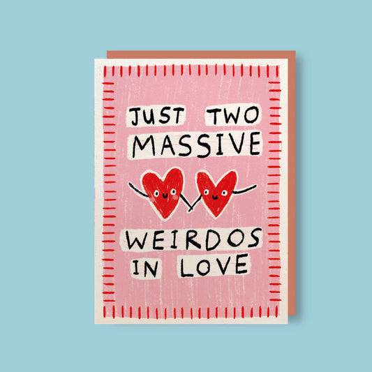 Massive weirdos in love | A6 Greeting Card